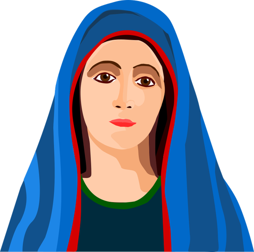 Jungfru Maria porträtt vektorbild