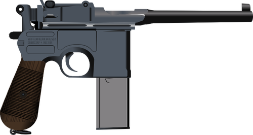 Pistol Mauser C96 vector imagine