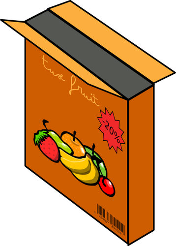 Ilustração em vetor de cereais com caixa de frutas
