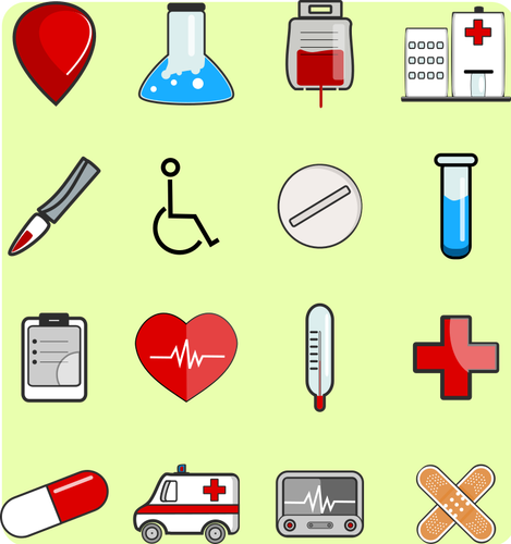 Pakiet medyczny ikony