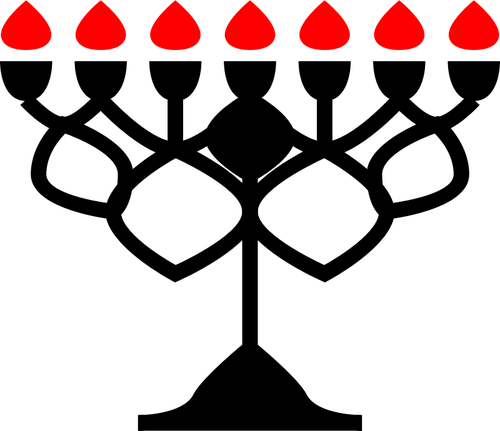 赤と黒の本枝の燭台