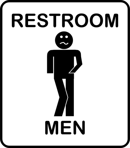 Ilustración humorística varonil WC símbolo vector