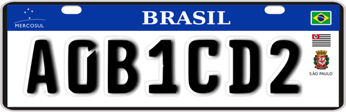 Бразильский регистрации пластины векторная графика