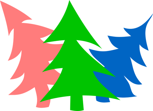 Christmas tree silhouettes