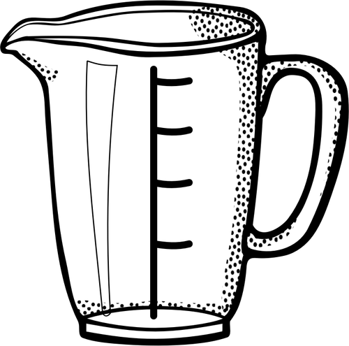 Vector image of measuring cup line art