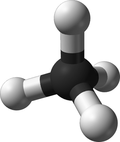 Molécula de metano 3D