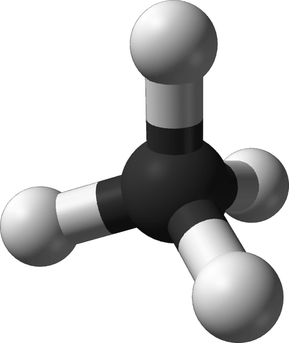 Molécule de méthane 3D