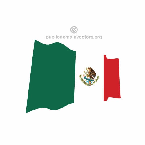 Waving vector flag of Mexico