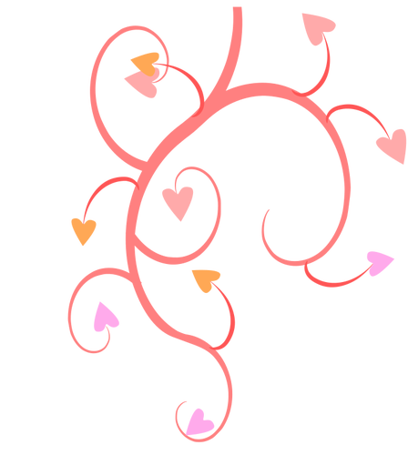 Branch with leaves of hearts vector graphics