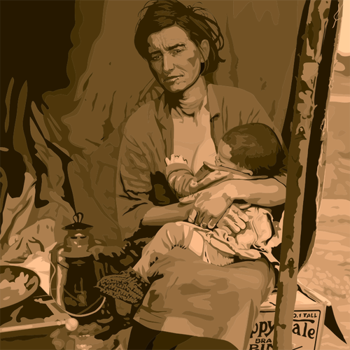 Image vectorielle mère migrants