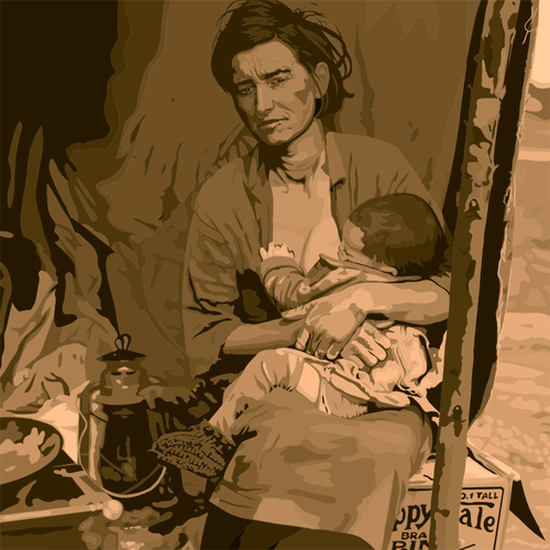 Migrant mother vector image