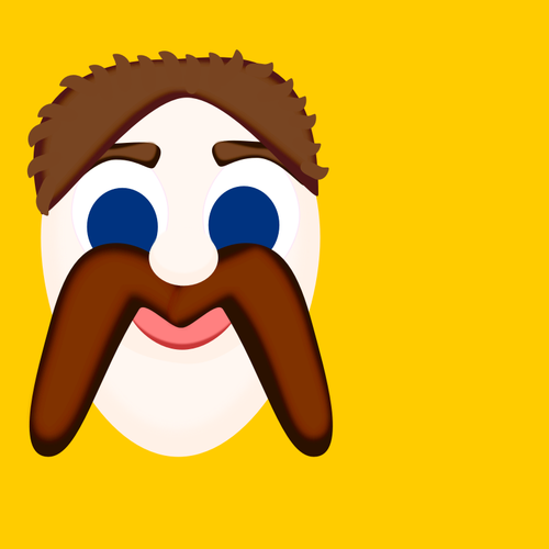 M para el arte del bigote vector clip