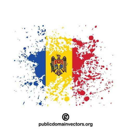 Флаг Молдовы чернил разбрызгивание