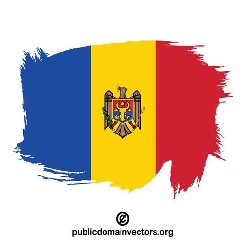Boyalı Moldova bayrağı