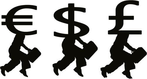 Money people silhouette vector image