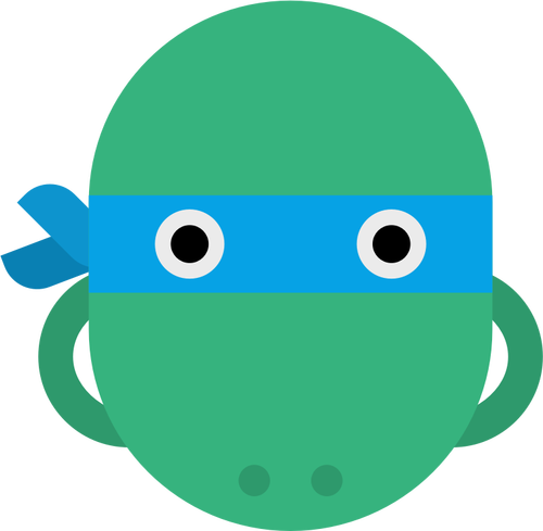 Cabeça de tartaruga ninja