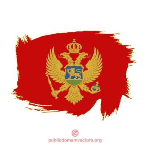 Malovaný vlajka Černé hory