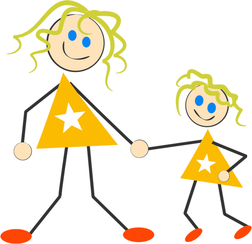 Mother and daughter vector image