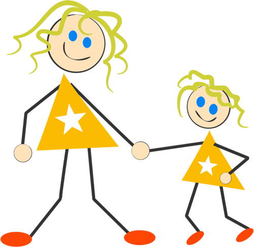 Mother and daughter vector image