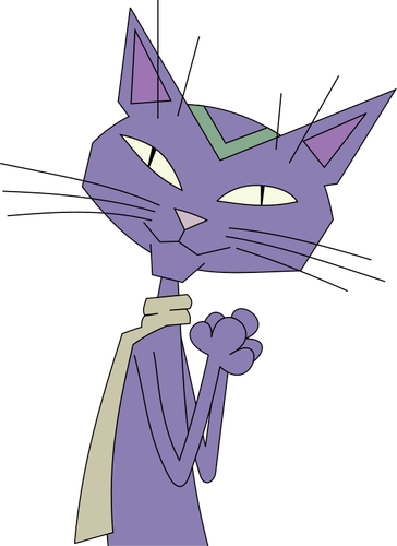 Fioletowy kot kreskówka