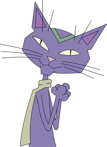 Purple cartoon cat