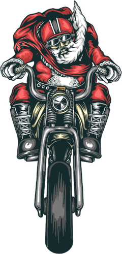 Мотоцикл Санта векторное изображение