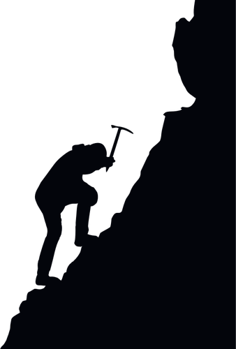 Mountaineering silhouette