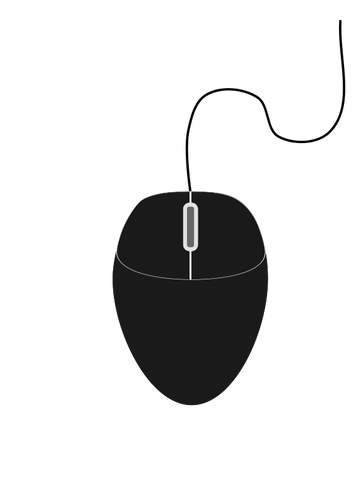 Vektor Klipart černé počítačové myši 1