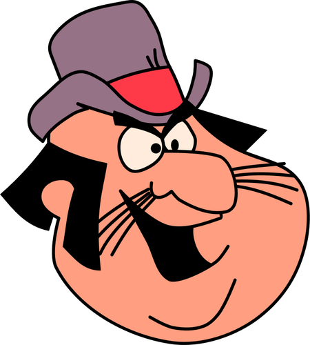 Vector drawing of older chunky face cartoon character