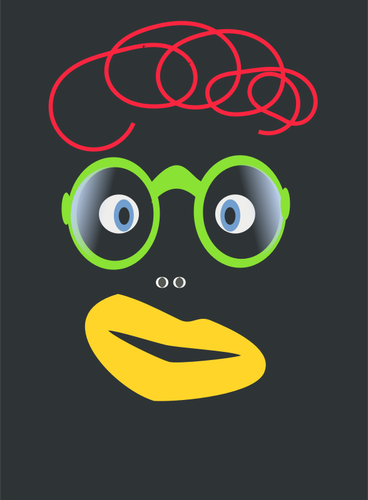 Vektorové kreslení tváře s zelené brýle