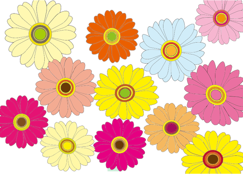 여러 가지 빛깔된의 꽃
