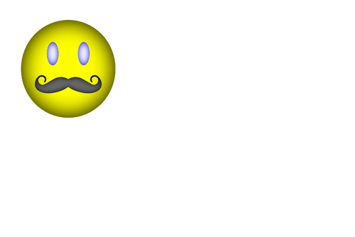 Smiley med mustasch vektorbild