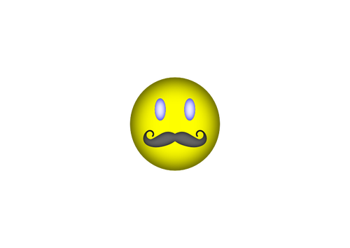 Happy emoticon with mustache vector clip art