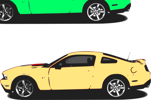 Vector image of yellow Mustang