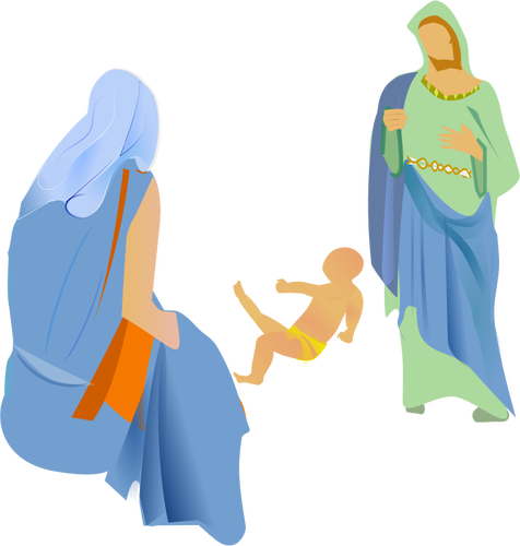 וקטור אוסף של פרשנות של סצנת לידת ישו