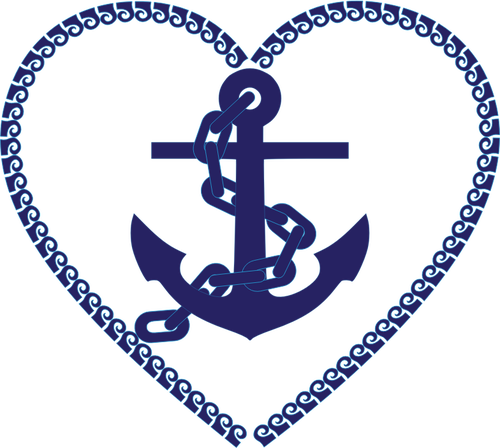 Nautical heart in blue