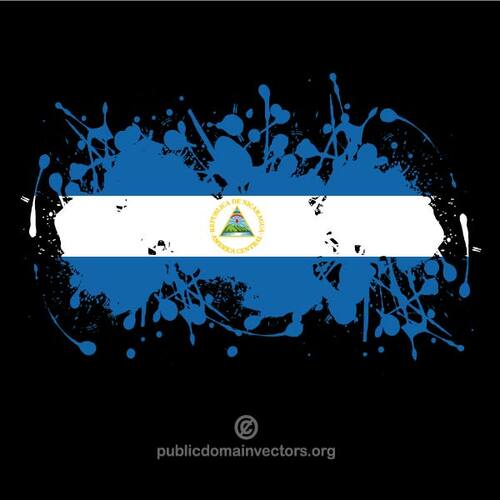 Siyah arka plan üzerine Nikaragua bayrağı
