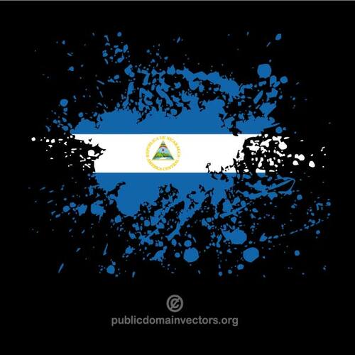 Флаг Никарагуа в чернила брызг