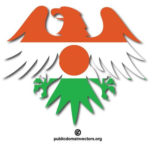 Flagga av Niger inuti eagle siluett