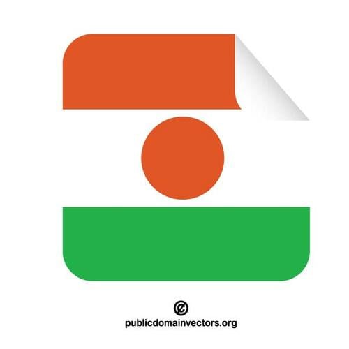 Vlajka Nigeru uvnitř čtvercová nálepka