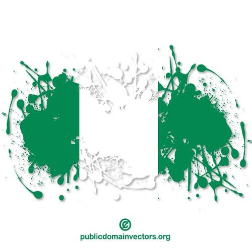 Drapeau des éclaboussures d’encre Nigeria