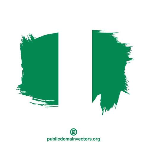 Painted flag of Nigeria