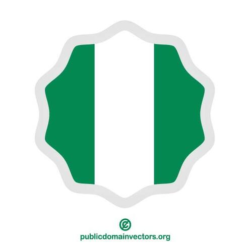 Bandeira da Nigéria redonda adesivo