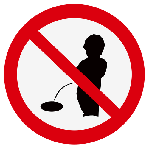 Ingen urinering vektor symbol