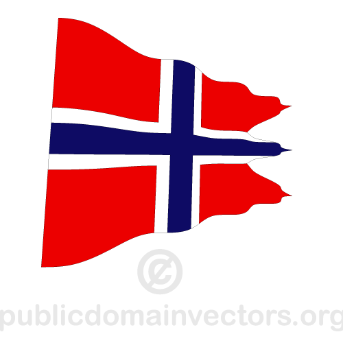 Aaltoileva Norjan valtion lippu