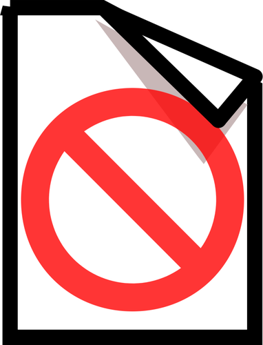 Gráficos vectoriales de icono PC OS documentos prohibidos