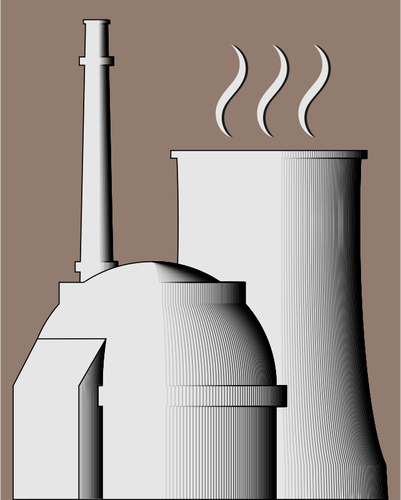 Simple nuclear power plant illustration