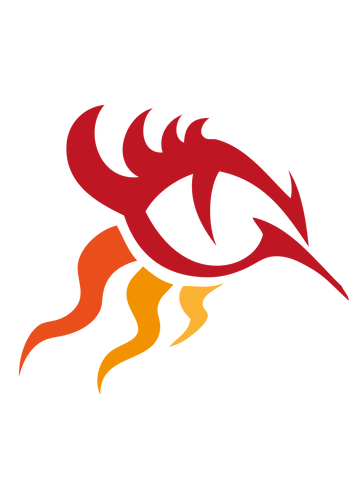 Vector drawing of forward moving fire flame