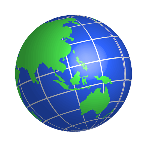 Oceania world globe vector image