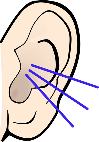 Vector image of color listening ear